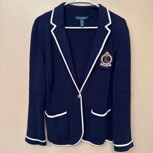 Ralph Lauren Dark Blue Blazer with White Accents